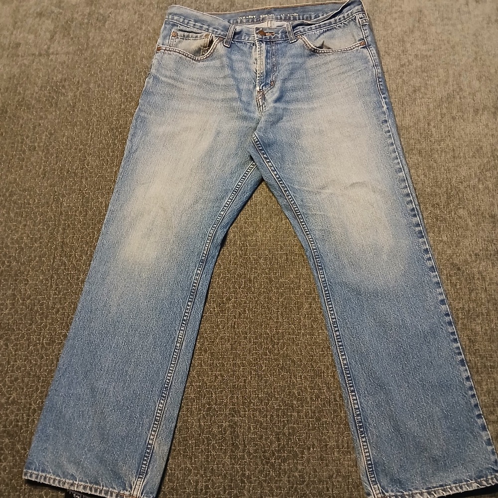 Old Navy Mens Boot-Cut Jeans Light Wash Denim 34x30 Cotton Classic Fit